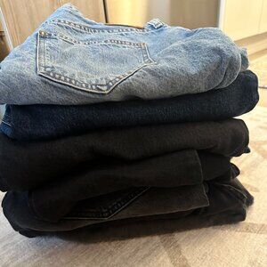 LOT of 6 LEVI  & DENIM FORUM JEANS WIDE LEG - STRAIGHT LEG- BAGGY LEG